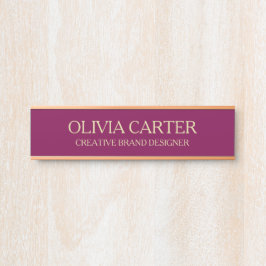 Professional Modern wine Gold Office Name Title Türschild