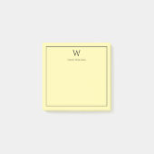 Professional Monogram Classic Pale Yellow Post-it Klebezettel (Vorderseite)