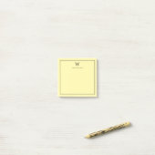 Professional Monogram Classic Pale Yellow Post-it Klebezettel (Auf Schreibtisch)