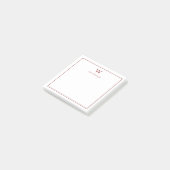 Professional Monogram Classic Red Border Post-it Klebezettel (angewinkelt)