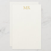 Professional Monogram Minimalist Plain Name Briefpapier (Vorne/Hinten)