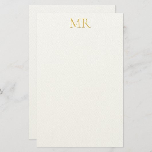 Professional Monogram Minimalist Plain Name Briefpapier (Vorne/Hinten)