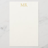 Professional Monogram Minimalist Plain Name Briefpapier (Vorderseite)