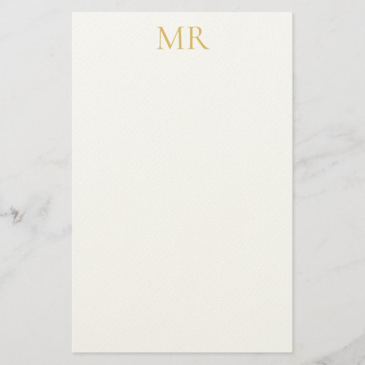 Professional Monogram Minimalist Plain Name Briefpapier (Vorderseite)