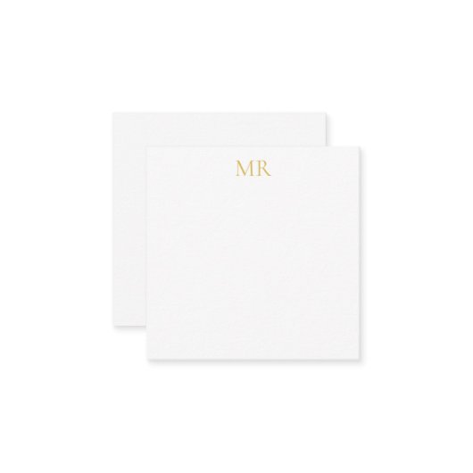 Professional Monogram Minimalist Plain Name Mitteilungskarte (Vorderseite/Rückseite Beispiel)