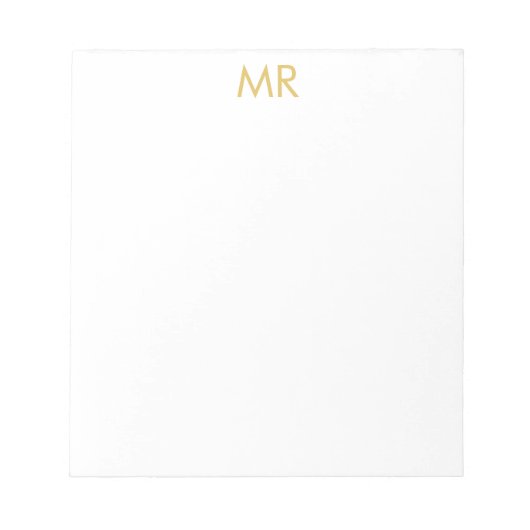 Professional Monogram Minimalist Plain Name Notizblock (Vorderseite)