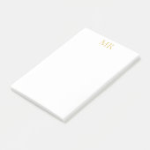 Professional Monogram Minimalist Plain Name Post-it Klebezettel (angewinkelt)