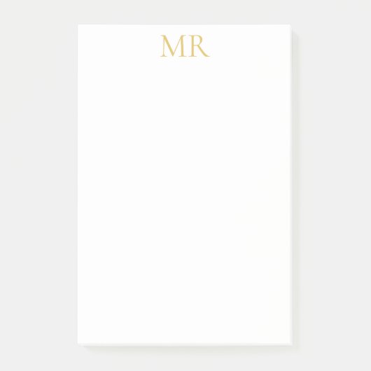 Professional Monogram Minimalist Plain Name Post-it Klebezettel (Vorderseite)