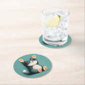 Professional Nap Taker Funny Sleeping Cat Runder Pappuntersetzer (Vor Ort)