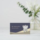 Professional Navy Blue Gold 3D Tooth Icon Dentist Visitenkarte (Stehend Vorderseite)