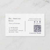 Professional Navy Blue Gold 3D Tooth Icon Dentist Visitenkarte (Rückseite)