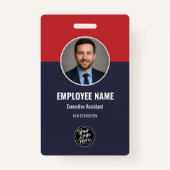 Professional Navy Blue Red Custom Employee ID Ausweis (Vorderseite)