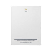 Professional Navy Gold Monogram Legal Desk Pad Notizblock (Rotiert)