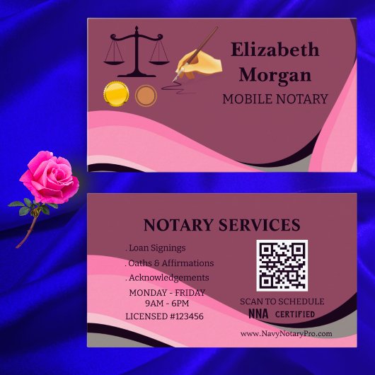 Professional Notary Public Business Card Template Visitenkarte