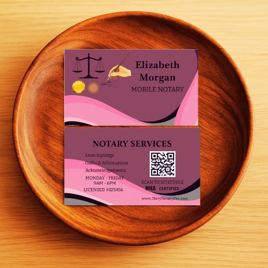 Professional Notary Public Business Card Template Visitenkarte