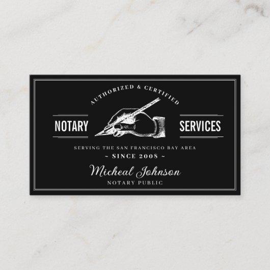 Professional Notary Services QR Code Customizable Visitenkarte (Vorderseite)