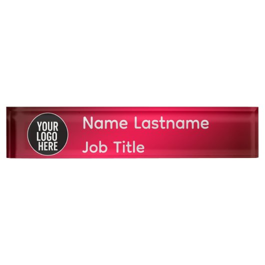 Professional Office Desk Nameplate with Logo Space Namensplakette (Vorderseite)