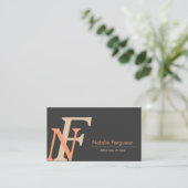 Professional Orange elegant initials card | zu Visitenkarte (Stehend Vorderseite)