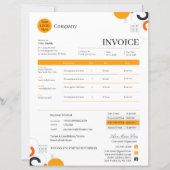 Professional Orange White Red Business Invoice (Vorderseite)
