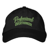 Professional Overthinker Funny Humor Bestickte Baseballkappe (Vorderseite)