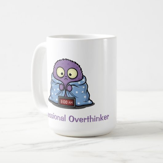 Professional Overthinker Monster Fun Kaffeetasse (Vorderseite Links)
