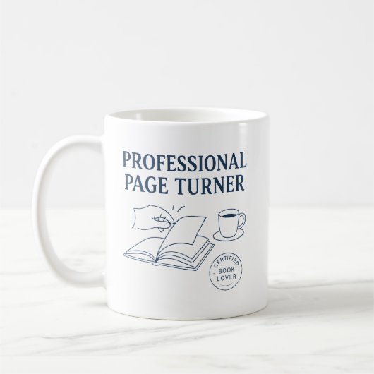 Professional Page Turner Funny Bookish Gift Idea Kaffeetasse (Links)