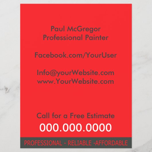 Professional Painter Discount Flyer (Hinten)