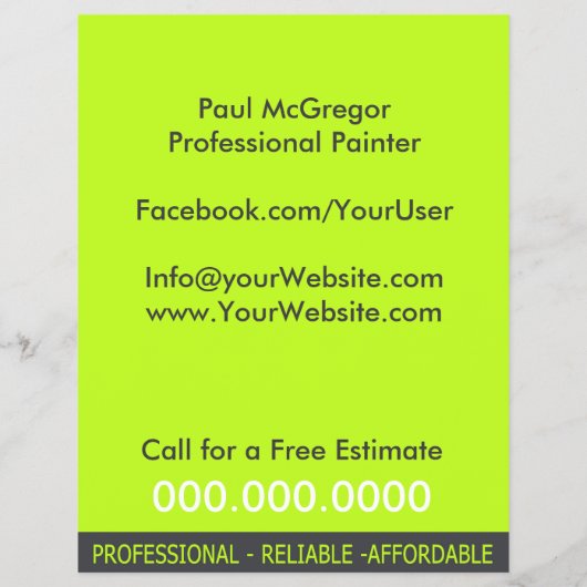 Professional Painter Flyer (Hinten)
