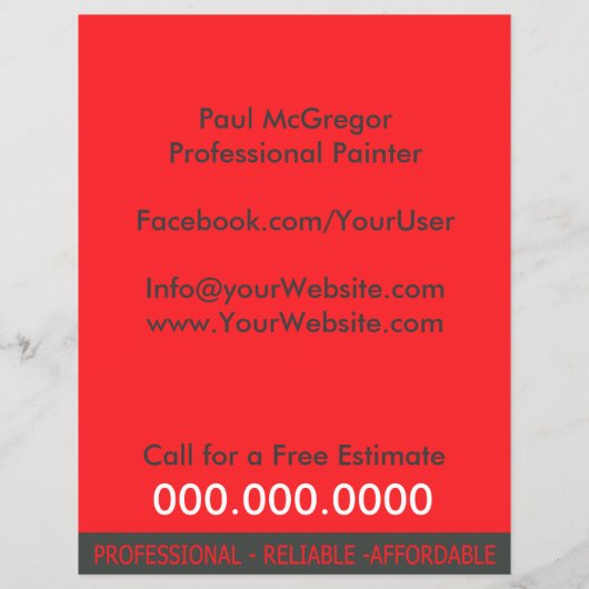 Professional Painter Flyer (Hinten)