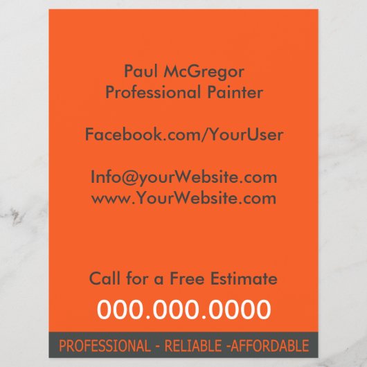 Professional Painter Flyer (Hinten)