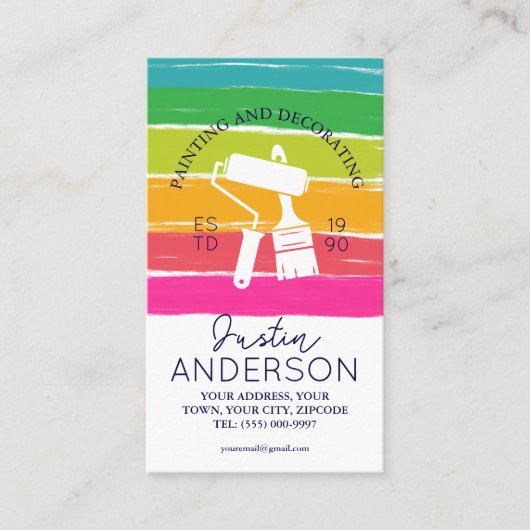 Professional Painting and Decorating handyman Visitenkarte (Vorderseite)