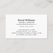 Professional Painting Equipment Painter Decorator Visitenkarte (Rückseite)