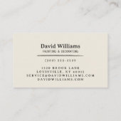 Professional Painting Equipment Painter Decorator Visitenkarte (Rückseite)