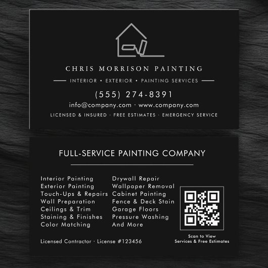 Professional Painting Service Contractor QR Code Visitenkarte