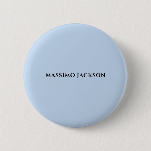 Professional pale blue modern minimalist name button (Vorderseite)