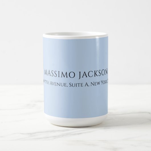Professional pale blue modern minimalist name kaffeetasse (Mittel)