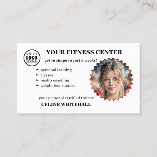Professional Personal Trainer Fitness Center Visitenkarte (Vorderseite)