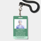 Professional Personalized Student Nurse  Ausweis (Front with Lanyard)
