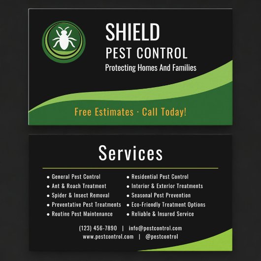 Professional Pest Control Service Company Visitenkarte