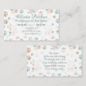 Professional Pet Sitter Customizable Business Card Visitenkarte (Vorne/Hinten)