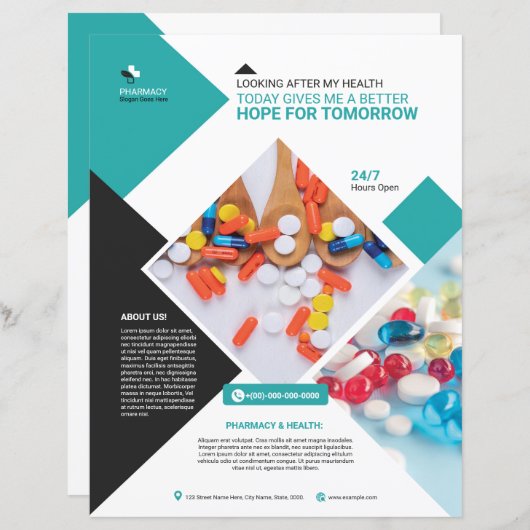 Professional Pharmacy Flyer Template (Vorne/Hinten)