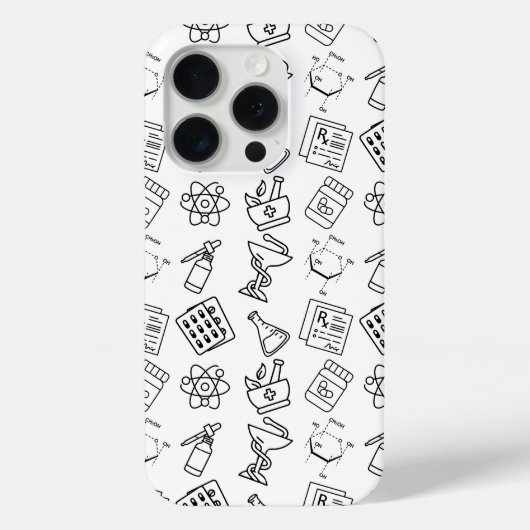 Professional Pharmacy Icon Pattern IPhone Case (Rückseite)