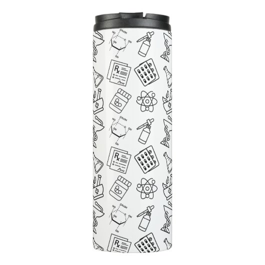 Professional Pharmacy Icon Pattern Travel Tumbler Thermosbecher (Rückseite)