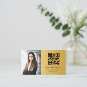 Professional Photo Gold QR Code Social Media Visitenkarte (Stehend Vorderseite)