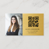 Professional Photo Gold QR Code Social Media Visitenkarte (Vorderseite)