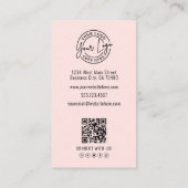 Professional Photo Logo Vertical Pink Visitenkarte (Rückseite)