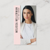 Professional Photo Logo Vertical Pink Visitenkarte (Vorderseite)