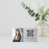 Professional Photo Metallic QR Code Social Media Visitenkarte (Stehend Vorderseite)