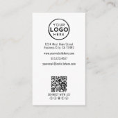 Professional Photo QR Code Company Logo Vertical Visitenkarte (Rückseite)