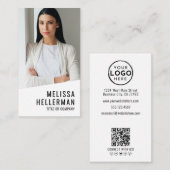 Professional Photo QR Code Company Logo Vertical Visitenkarte (Vorne/Hinten)